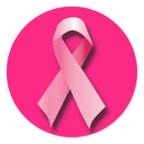PINK BREAST CANCER RIBBON STICKER