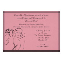 Pink Bridal Shower Custom Invitations