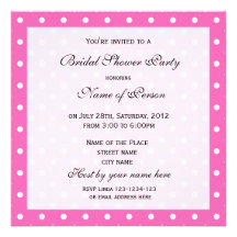 Pink bridal shower invitation