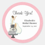 Pink Bridal Shower Thank You Stickers