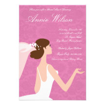 Pink Bridal Shower wedding invitation cards