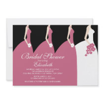 Pink Bride Bridesmaids Bridal Shower Invitation