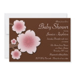 Pink & Brown Cherry Blossom Baby Shower Custom Announcement