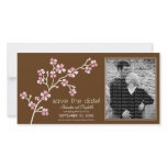 Pink/Brown Cherry Blossom Save the Date Photocard Customized Photo Card