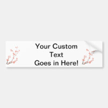 Pink brown dogwood branch left side bumper stickers