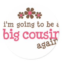 Pink/Brown Flower Big Cousin T-shirt stickers