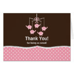 Pink & Brown Mobile Thank You Note Card
