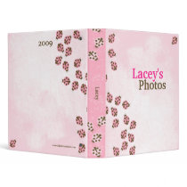 Pink Brown Modern Ladybug Girl's Photo Album Binder