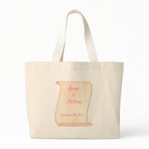 Pink & Brown Scroll, Wedding Tote Bags