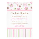 Pink Brown Sweet Girl Polka Dot Baby Shower Invite