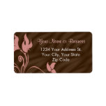 Pink Brown Swirl Address Label labels