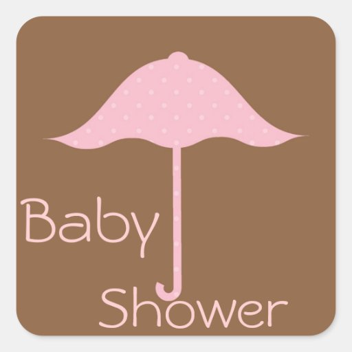 Pink & Brown Umbrella Sticker