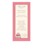 Pink/Brown Wedding Cake Programs Personalized Rack Card