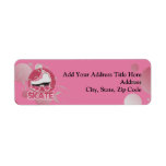 Pink Bubble Swirl Roller Skate, Skating labels