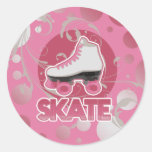 Pink Bubble Swirl Roller Skate, Skating Stickers