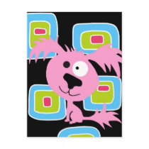 Pink Bubblegum Retro Dog Post Cards