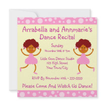 Pink Bubbles Dance Recital Invitation