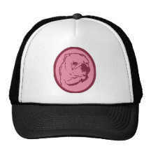 Pink Bulldog Portrait Mesh Hat