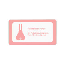 Pink Bunny Address Label