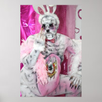Pink bunny - bad bunny posterdruck