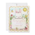 pink bunny birthday invite