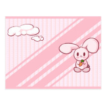 Pink bunny postcard postales