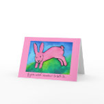 Pink Bunny Rabbit note card