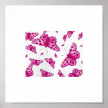 Pink Butterflies Fly Free Posters