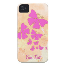 Pink Butterflies - Personalize Case-Mate iPhone 4 Case
