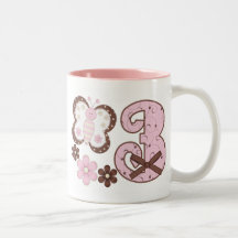 Pink Butterfly 3rd Birthday Mugs