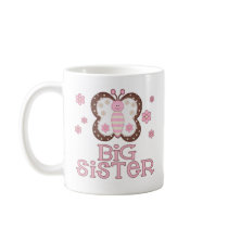 Pink Butterfly Big Sister Coffee Mug