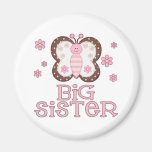 Pink Butterfly Big Sister Refrigerator Magnet