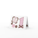 Pink Butterfly First Birthday Invitations Greeting Cards