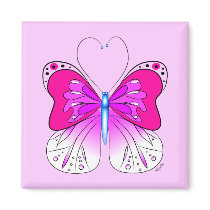 Pink Butterfly magnet magnets