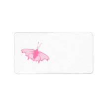 Pink Butterfly. Personalized Address Label