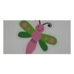 pink butterfly photo greeting card