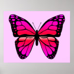 Pink Butterfly Poster