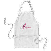 Pink Butterfly Ribbon - Breast Cancer Survivor Apron