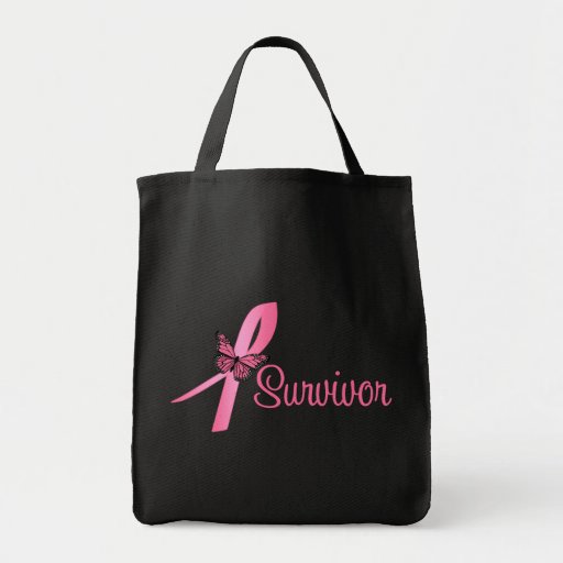 Pink Butterfly Ribbon - Breast Cancer Survivor Tote Bag