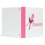 Pink Butterfly Ribbon - Breast Cancer Survivor binders