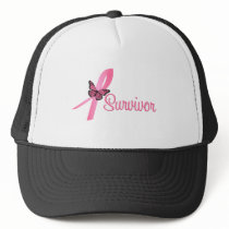 Pink Butterfly Ribbon - Breast Cancer Survivor