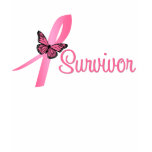 Pink Butterfly Ribbon - Breast Cancer Survivor t-shirts