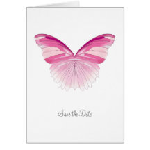 Pink Butterfly  - Save the Date Card
