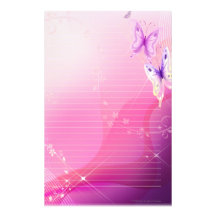 Pink Butterfly Stationary Stationery Design