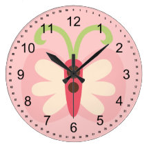 Pink Butterfly Wall Clocks