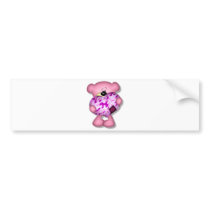 pink ca heart bear bumper sticker
