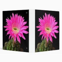 Pink Cactus Flower Binder Avery White Spine