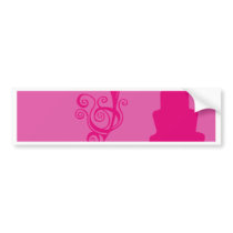Pink Cake Illustration Bumper Sticker