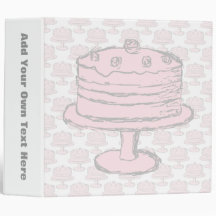 Pink Cake on Pink Cake Pattern. 3 Ring Binder