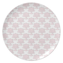Pink Cake Pattern. Plates